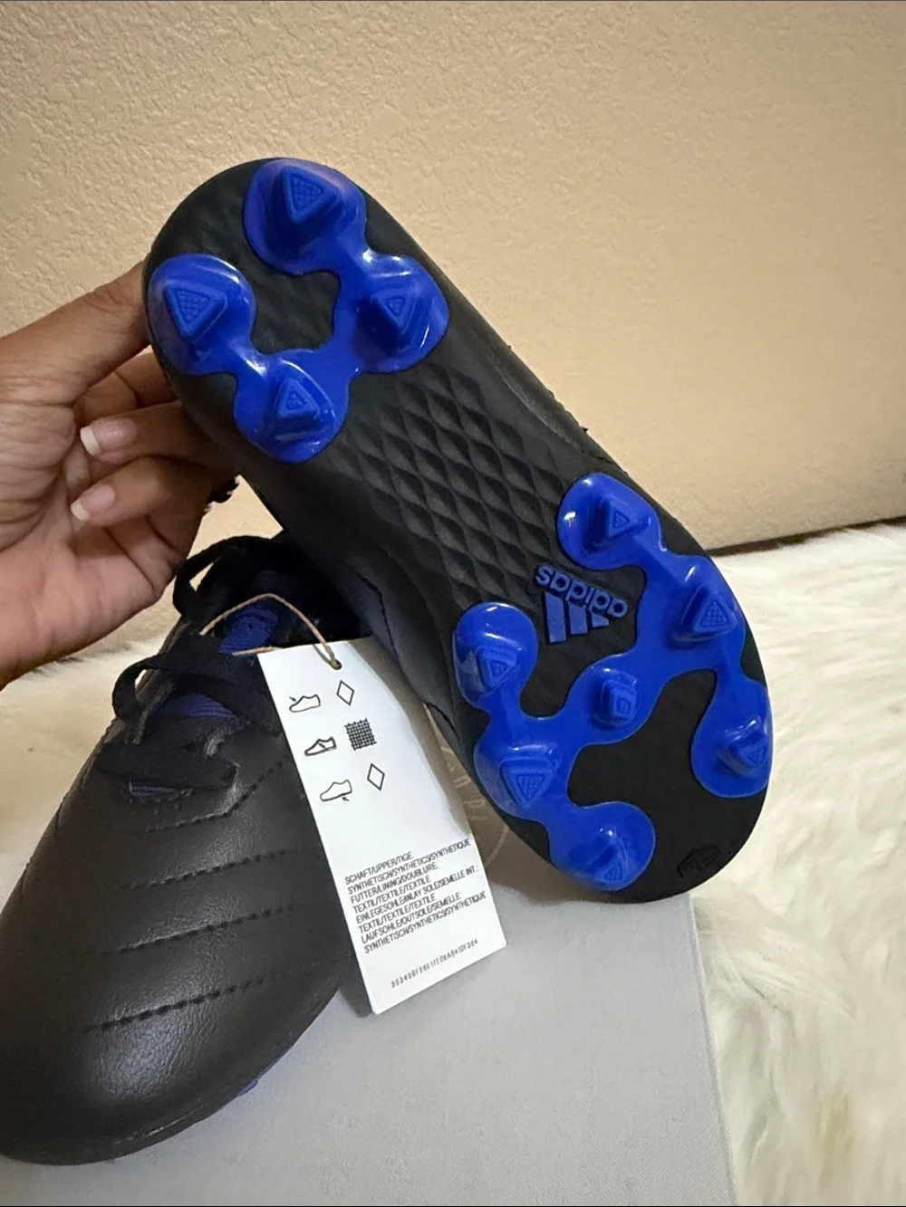 adidas Kids Soccer Cleats in Black and Blue